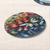 Elegant Dragonflies ラウンドペーパーコースター (アングル)