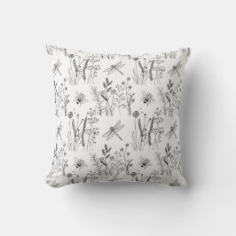 Elegant Dragonflies & Wildflowers  クッション