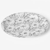 Elegant Dragonflies & Wildflowers ペーパープレート (アングル)