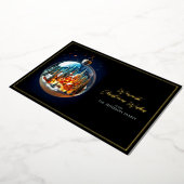 Elegant Dramatic Christmas scenery in bauble Gold 箔シーズンカード (回転した状態)