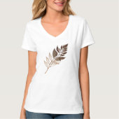 Elegant Dried Brown Leaf Botanical Tシャツ (正面)