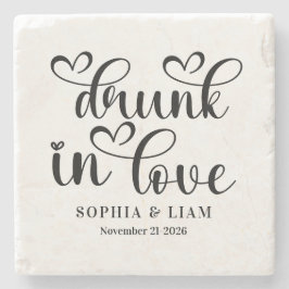 Elegant Drunk in Love Script Wedding ストーンコースター