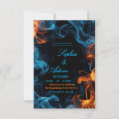 Elegant Dual Flame Wedding Invitation 出欠カード (正面)