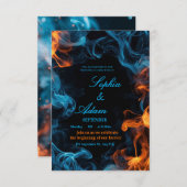 Elegant Dual Flame Wedding Invitation 出欠カード (正面/裏面)