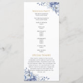 Elegant Dusty Blue and Gold Floral Wedding プログラム (裏面)