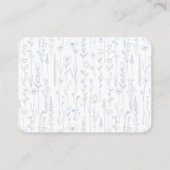 Elegant Dusty Blue Baby Shower Diaper Raffle エンクロージャーカード (裏面)