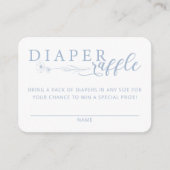 Elegant Dusty Blue Baby Shower Diaper Raffle エンクロージャーカード (正面)