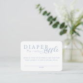 Elegant Dusty Blue Baby Shower Diaper Raffle エンクロージャーカード (スタンド正面)