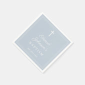 Elegant Dusty Blue Border Baptism スタンダードカクテルナプキン (角)