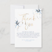 Elegant Dusty Blue Bow Bridal Shower Thank You サンキューカード (正面)