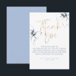 Elegant Dusty Blue Bow Bridal Shower Thank You サンキューカード<br><div class="desc">Say “thank you” with flair using this gold and light blue bow thank you card! Featuring a watercolor ribbon and stylish script,  this card is the perfect mix of sweet and sophisticated — just like the bride-to-be.</div>