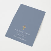 Elegant Dusty Blue Boy First Communion  サンキューカード