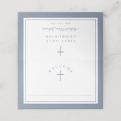 Elegant Dusty Blue Boy First Communion プレイスカード (外部開封)