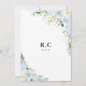 Elegant Dusty Blue Bridal Shower Invitation 招待状 (裏面)