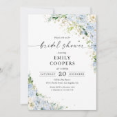 Elegant Dusty Blue Bridal Shower Invitation 招待状 (正面)