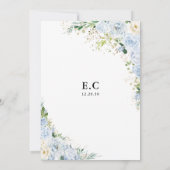 Elegant Dusty Blue Bridal Shower Invitation 招待状 (裏面)