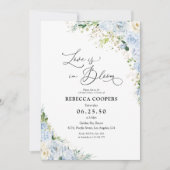 Elegant Dusty Blue Bridal Shower Invitation 招待状 (正面)