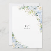 Elegant Dusty Blue Bridal Shower Invitation 招待状 (裏面)