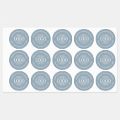 Elegant Dusty Blue Business Logo Promotional ラベル (シート)