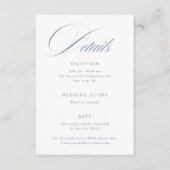 Elegant Dusty Blue Calligraphy Wedding Details エンクロージャーカード (正面)