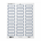 Elegant Dusty Blue Cross Boy Baptism Address  ラベル (フルシート)