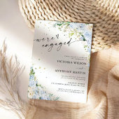 Elegant Dusty Blue Engagement Party Invitation 招待状