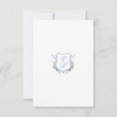 Elegant Dusty blue Floral Calligraphy 出欠カード (裏面)