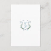 Elegant Dusty blue Floral Calligraphy Wedding エンクロージャーカード (裏面)