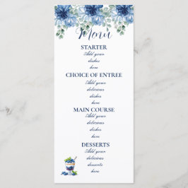 Elegant Dusty Blue Floral Eucalyptus Wedding メニュー