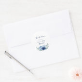 Elegant Dusty Blue Floral Eucalyptus Wedding ラウンドシール (封筒)