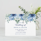 Elegant Dusty Blue Floral Eucalyptus Wedding  招待状 (スタンド正面)