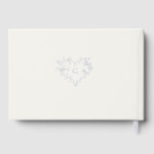 Elegant Dusty Blue Floral Garden Wedding ゲストブック (裏面)