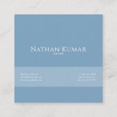 Elegant Dusty Blue Floral Gold Frame Rustic Wreath スクエア名刺 (裏面)