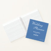 Elegant Dusty Blue Floral Line Art Wedding Planner ノートブック (内部)