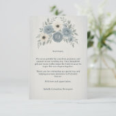Elegant Dusty Blue Floral Wax Seal Wedding サンキューカード (スタンド正面)