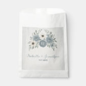 Elegant Dusty Blue Floral Wax Seal Wedding フェイバーバッグ (正面)