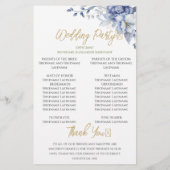 Elegant Dusty Blue Floral Wedding Ceremony Program (裏面)