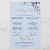 Elegant Dusty Blue Floral Wedding Ceremony Program (裏面)
