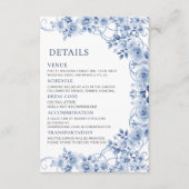 Elegant dusty blue floral wedding details  エンクロージャーカード (正面)