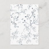 Elegant Dusty Blue Floral Wedding Enclosure Card エンクロージャーカード (裏面)