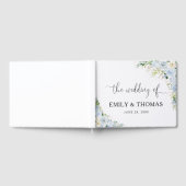 Elegant Dusty Blue Floral Wedding Guest Book ゲストブック (全面)