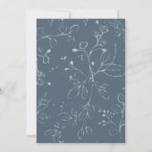 Elegant Dusty Blue Floral Wedding Invitation 招待状 (裏面)