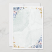 Elegant Dusty Blue Floral Wedding Invitation  招待状 (裏面)