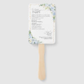 Elegant Dusty Blue Floral Wedding Program ハンドファン (裏面)