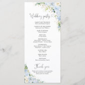 Elegant Dusty Blue Floral Wedding Program プログラム (裏面)