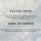 Elegant Dusty Blue Floral Wedding Table Place Card テーブルナンバー