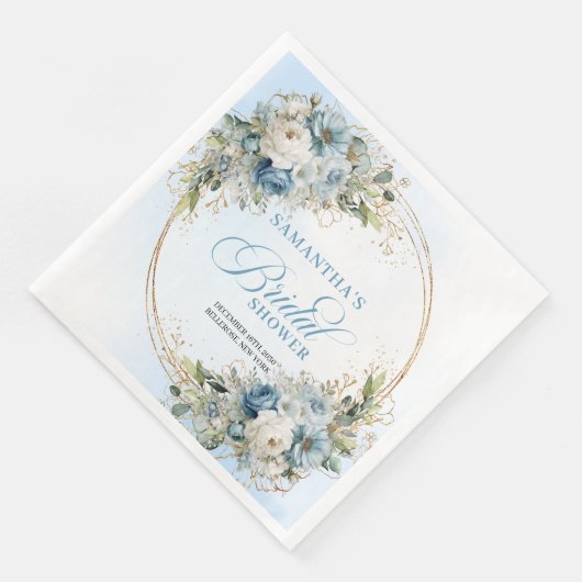 Elegant dusty blue florals eucalyptus gold party (コーナー)