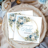 Elegant dusty blue florals eucalyptus gold party 