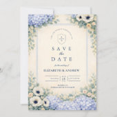 Elegant Dusty Blue Garden Wedding セーブザデート (正面)