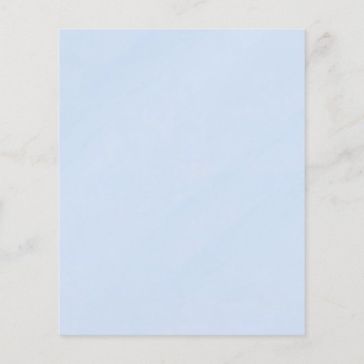 Elegant Dusty Blue Gold Floral Wedding Dinner Menu (裏面)